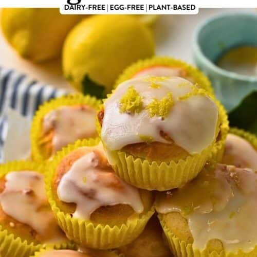 Lemon Yogurt Muffins (5 Ingredients, No Eggs)